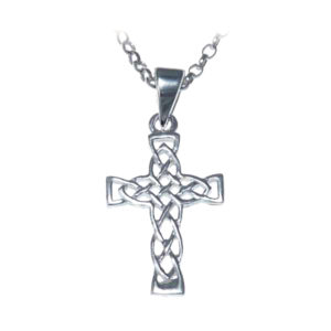 Celtic Cross interlaced silver pendant