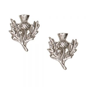 Traditional Scottish Thistle Cufflinks in Pewter