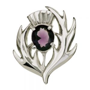 Scottish Thistle Amethyst brooch