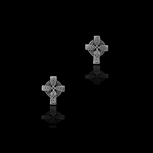 Celtic Cross 925 Silver Stud Earrings