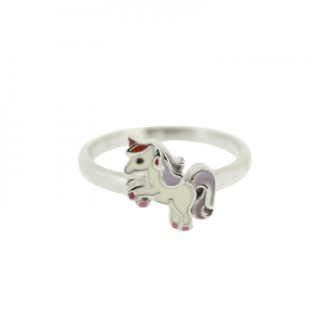 Unicorn 925 Sterling Silver Ring adorned with Emanel