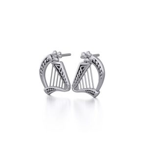 TE1101PS PAIR OF HARP STUD EARRINGS