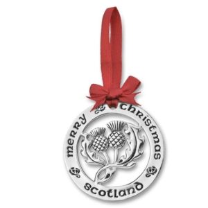 Silver Plated Scottish Thistle Christmas Decoration 0945