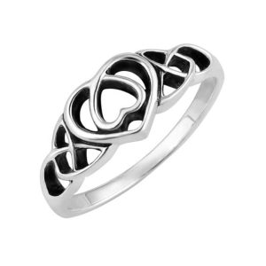 celtic twin heart sterling silver ring 2413